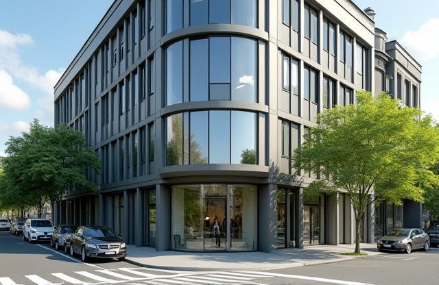 Exterior view of the Helvetia Media Institut building in Zurich